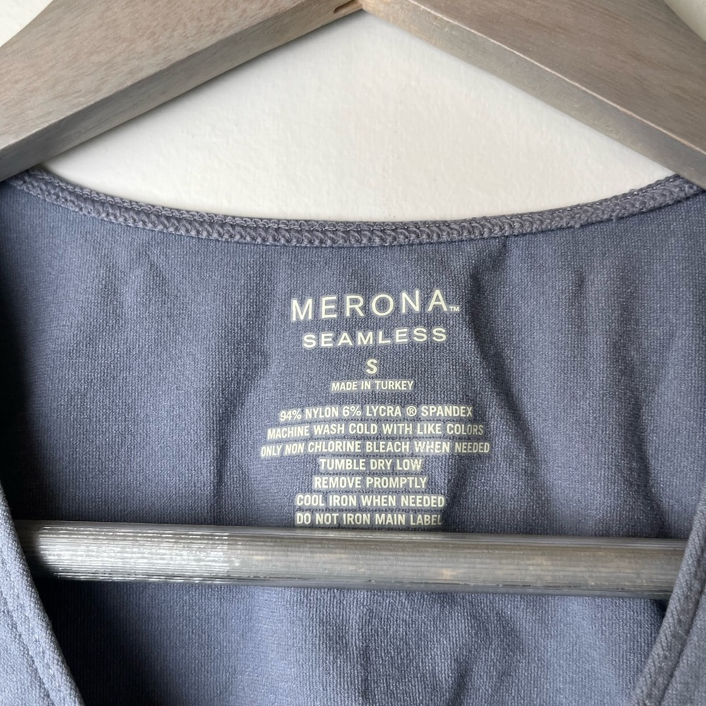 Merona Seamless Gray Ruched Sleeveless Top, Size Women’s Small - Picture 4 of 6